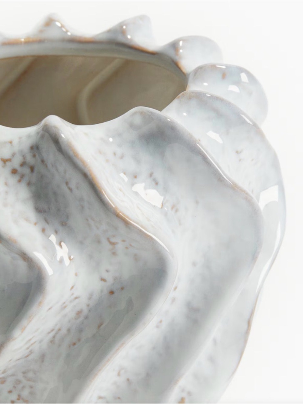 White Sculptural Ceramic Vase - Home Art - Picture 2 of 2